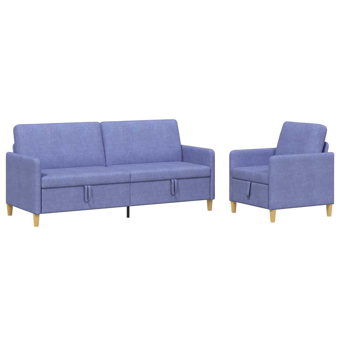 Bankenset met opbergruimte 2 pcs Jeans Blauw Polyester