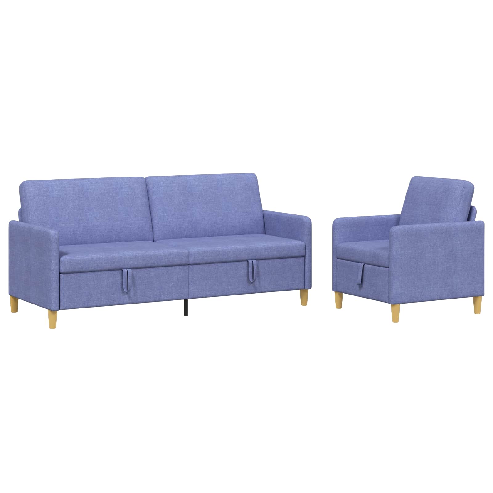 Bankenset met opbergruimte 2 pcs Jeans Blauw Polyester