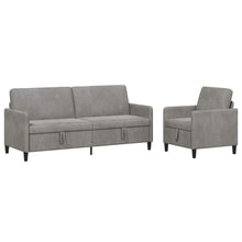 Bankenset met opbergruimte 2 st Lichtgrijs Polyester