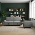 Bankenset met opbergruimte 2 st Donkergrijs Polyester