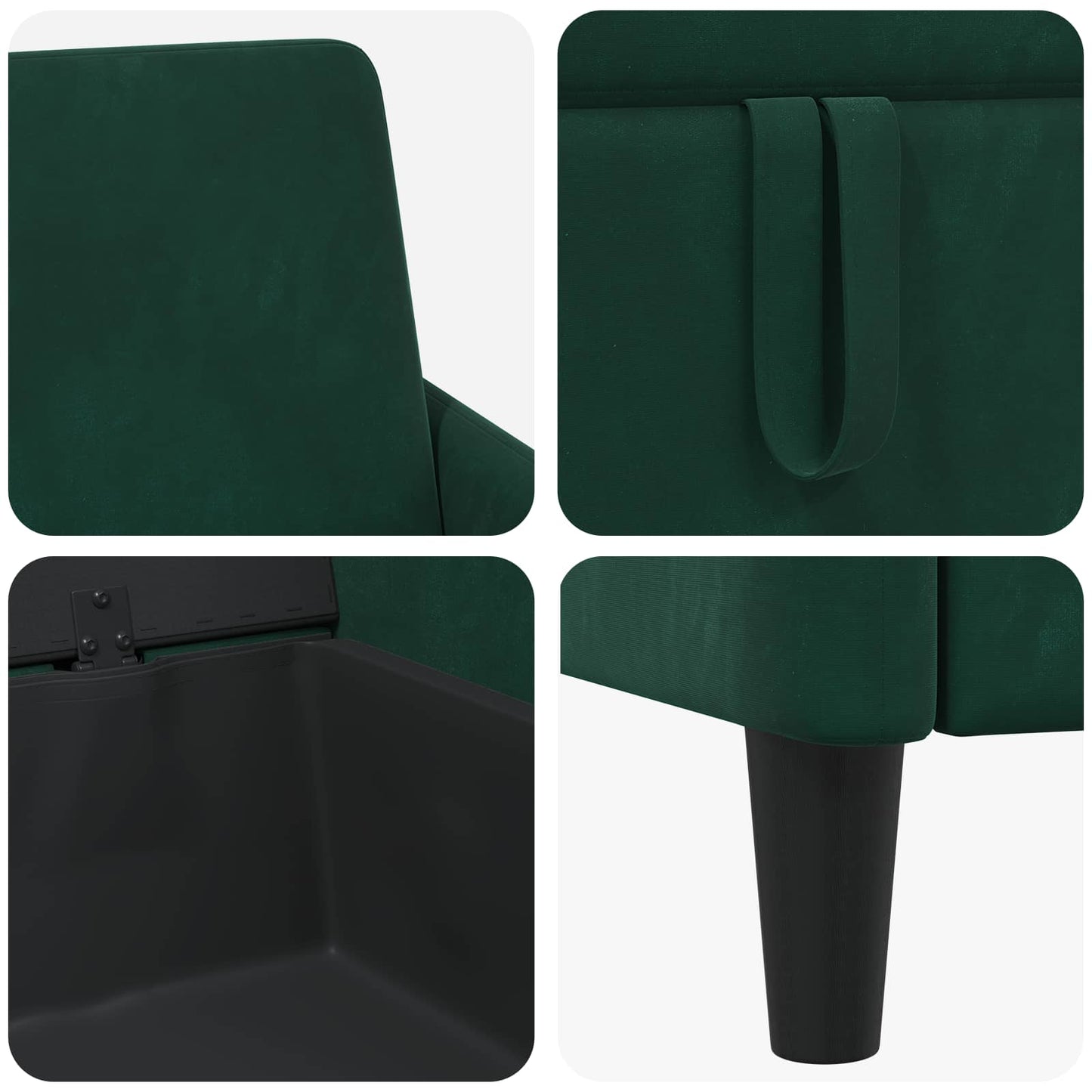 Bankenset met opbergruimte 2 st Donkergroen Polyester