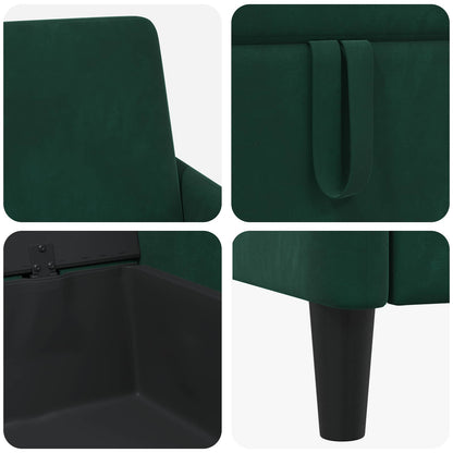 Bankenset met opbergruimte 2 st Donkergroen Polyester