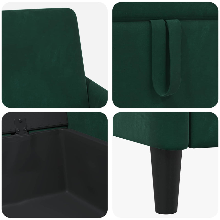 Bankenset met opbergruimte 2 st Donkergroen Polyester