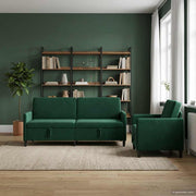 Bankenset 2-delig donkergroen polyester