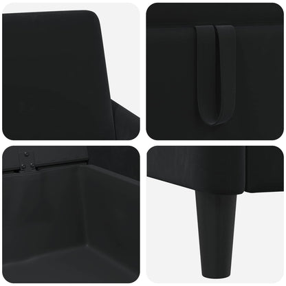 Bankenset met opbergruimte 2 st Zwart Polyester