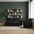 Bankenset met opbergruimte 2 st Zwart Polyester