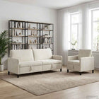 Bankenset met opbergruimte 2 st Crèmekleurig Polyester