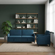 Bankenset met opbergruimte blauw polyester