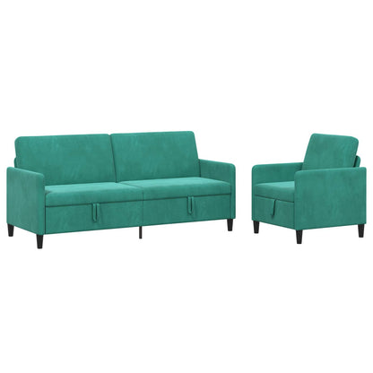 Bankenset met opbergruimte 2 st Turquoise Polyester