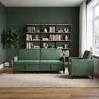 Bankenset met opbergruimte 2 st Zeegroen Polyester