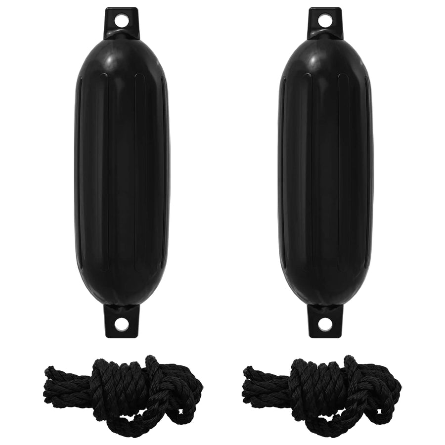 Boot fenders 2 st Ø 16 x 58 cm Zwart PVC