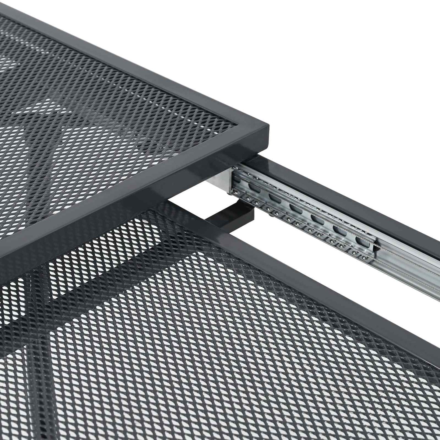 Uiterbreidbare Mesh Eettafel Antracietkleurig 212 x 90 x 76 cm