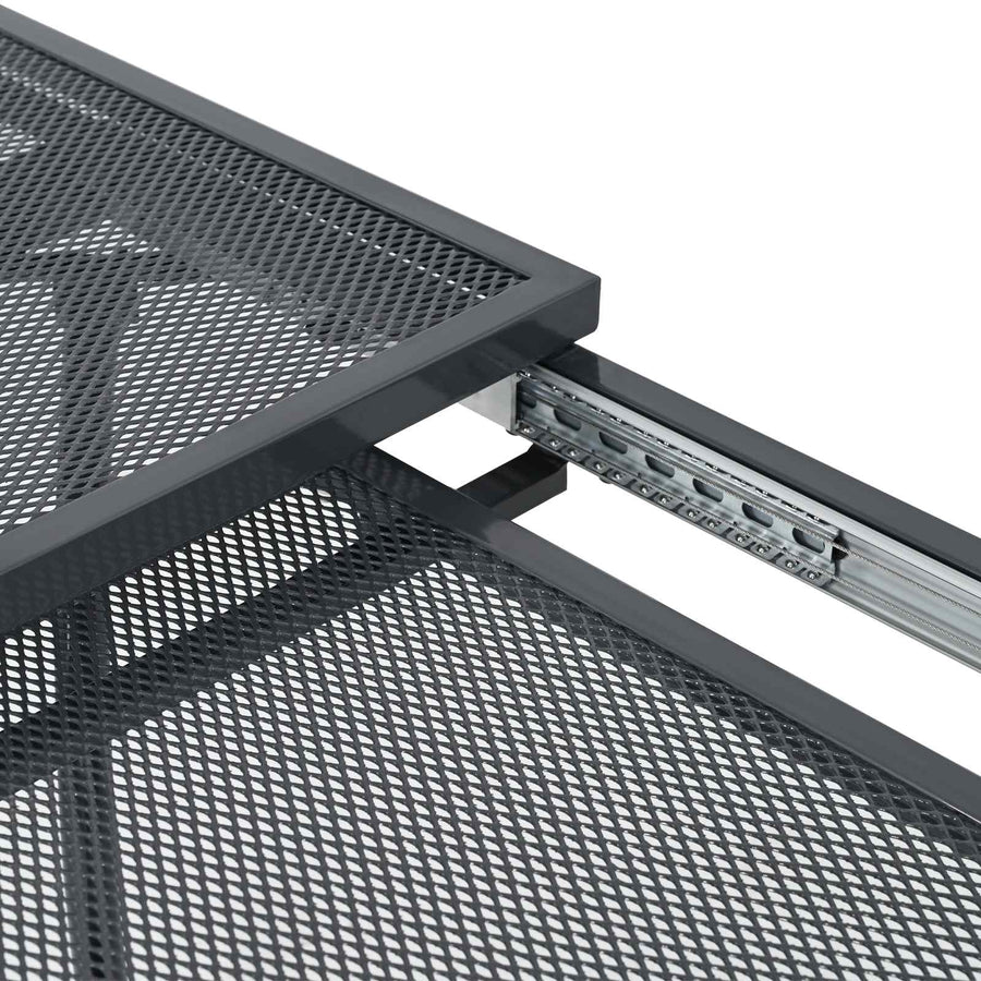 Uiterbreidbare Mesh Eettafel Antracietkleurig 212 x 90 x 76 cm