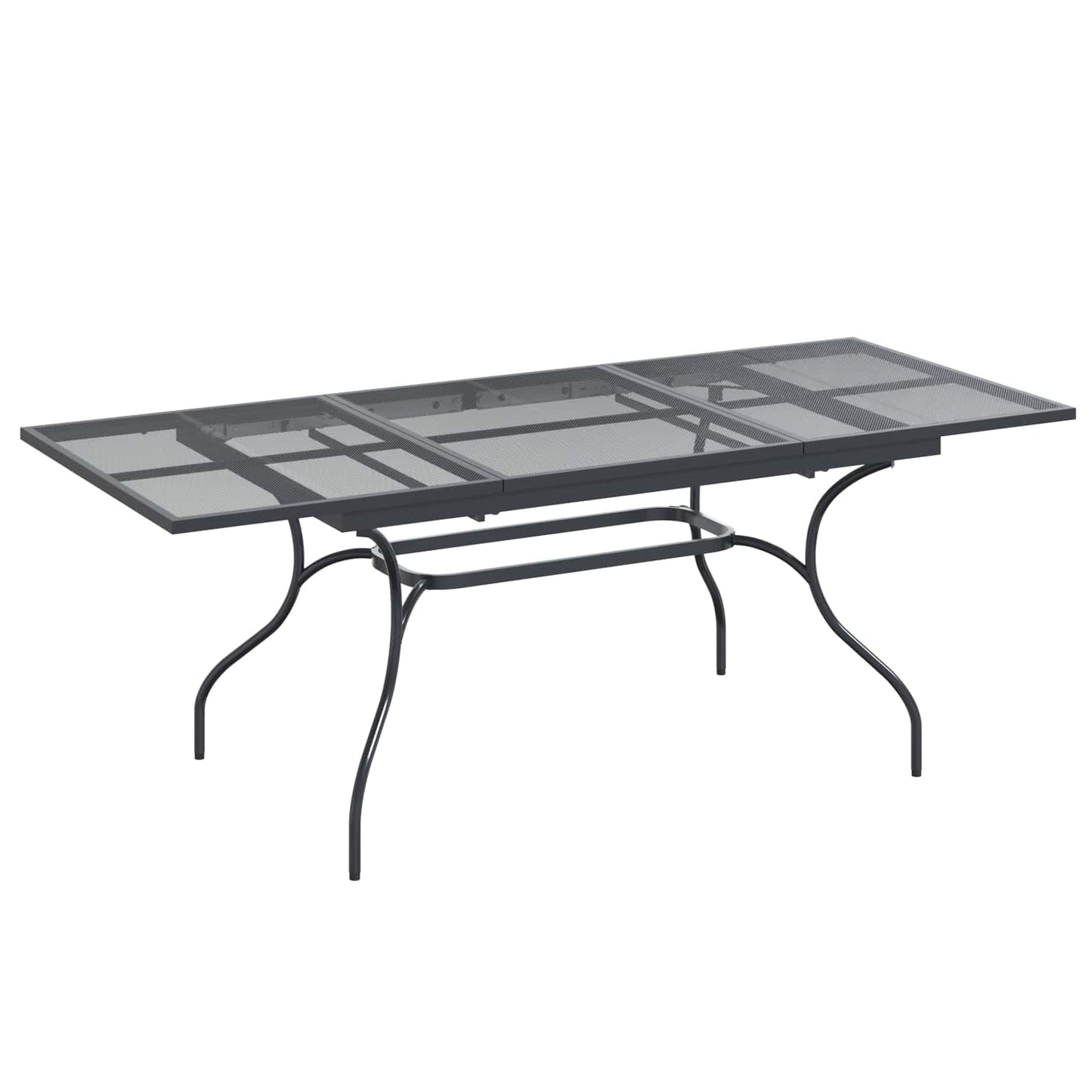 Uiterbreidbare Mesh Eettafel Antracietkleurig 212 x 90 x 76 cm
