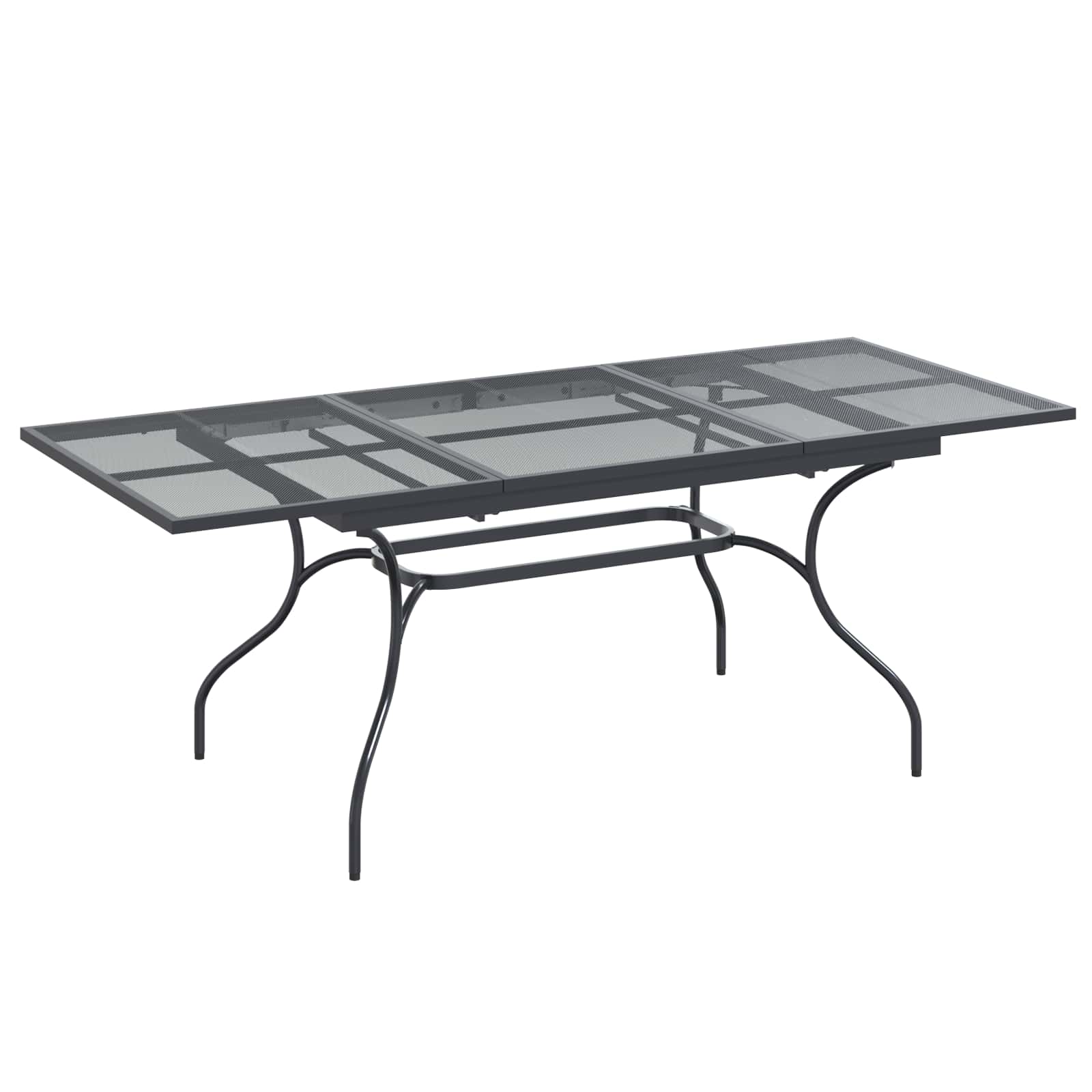 Uiterbreidbare Mesh Eettafel Antracietkleurig 212 x 90 x 76 cm