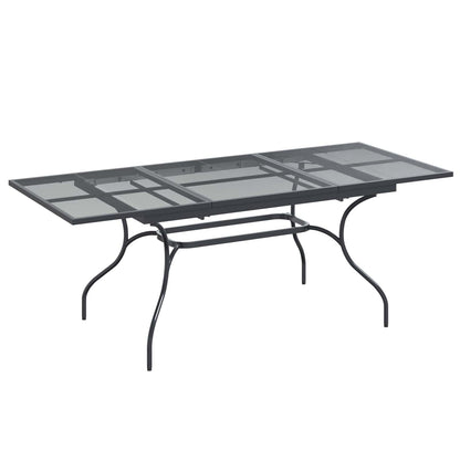 Uiterbreidbare Mesh Eettafel Antracietkleurig 212 x 90 x 76 cm
