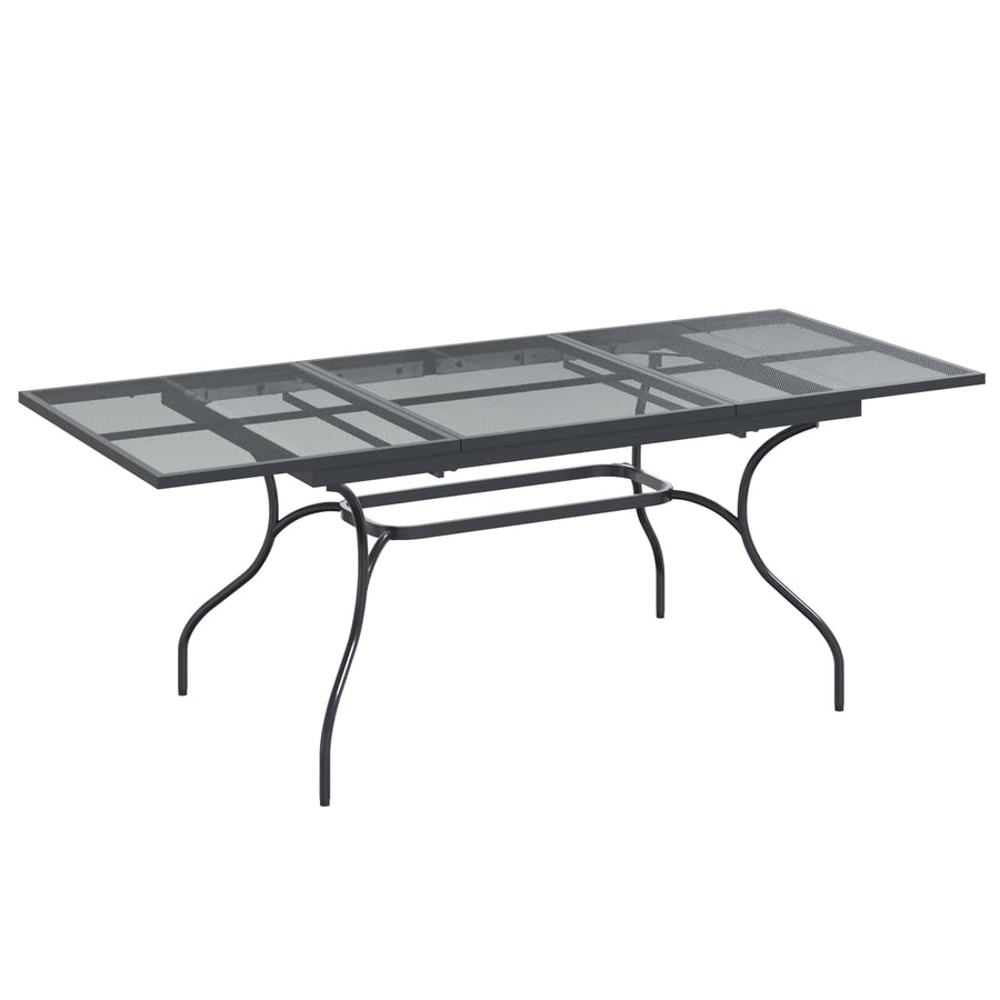 Uiterbreidbare Mesh Eettafel Antracietkleurig 212 x 90 x 76 cm