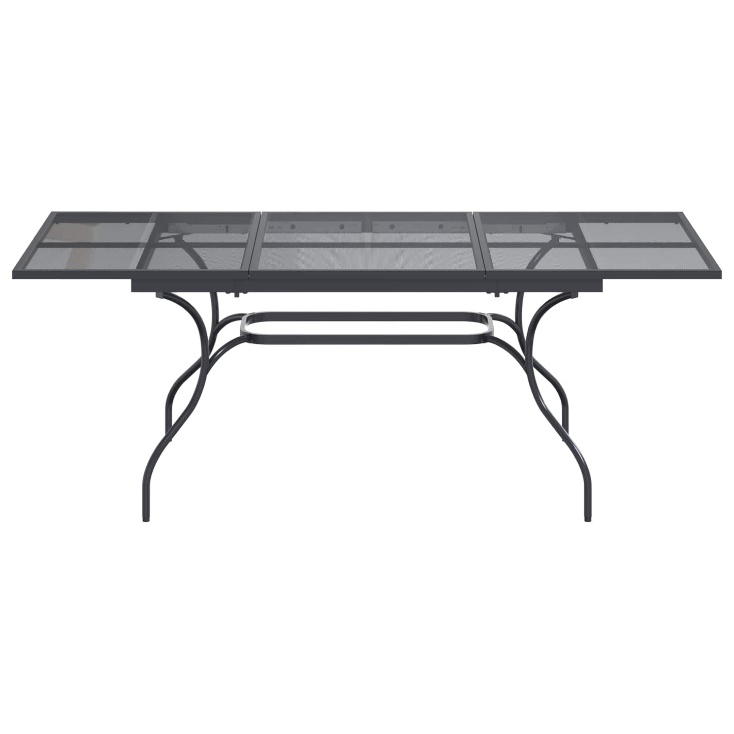 Uiterbreidbare Mesh Eettafel Antracietkleurig 212 x 90 x 76 cm