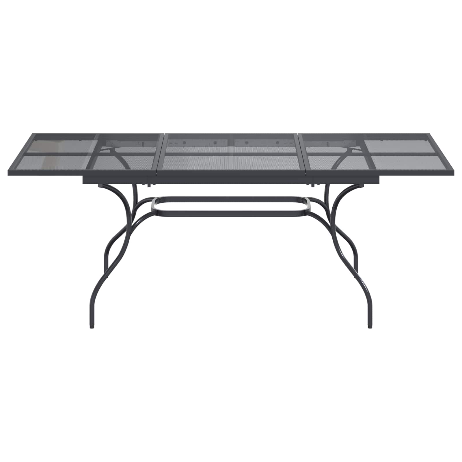 Uiterbreidbare Mesh Eettafel Antracietkleurig 212 x 90 x 76 cm
