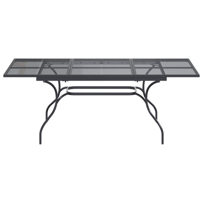 Uiterbreidbare Mesh Eettafel Antracietkleurig 212 x 90 x 76 cm