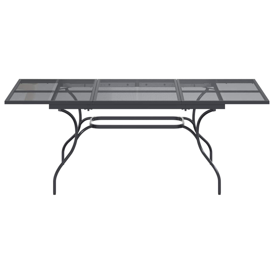 Uiterbreidbare Mesh Eettafel Antracietkleurig 212 x 90 x 76 cm