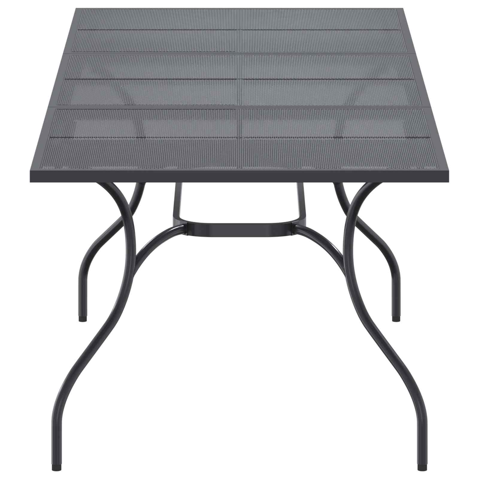 Uiterbreidbare Mesh Eettafel Antracietkleurig 212 x 90 x 76 cm