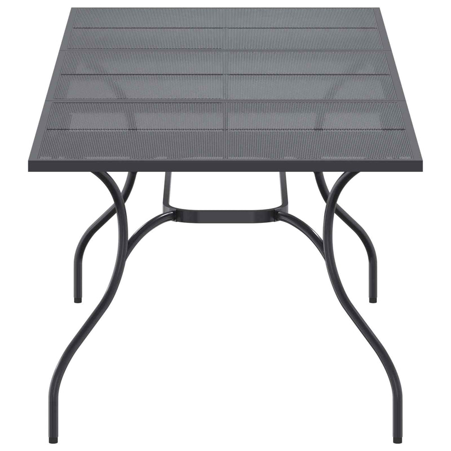 Uiterbreidbare Mesh Eettafel Antracietkleurig 212 x 90 x 76 cm