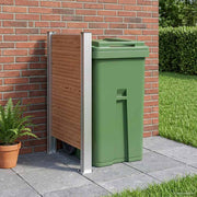 Afvalbak schutting 85x12x115 cm bruin aluminium WPC
