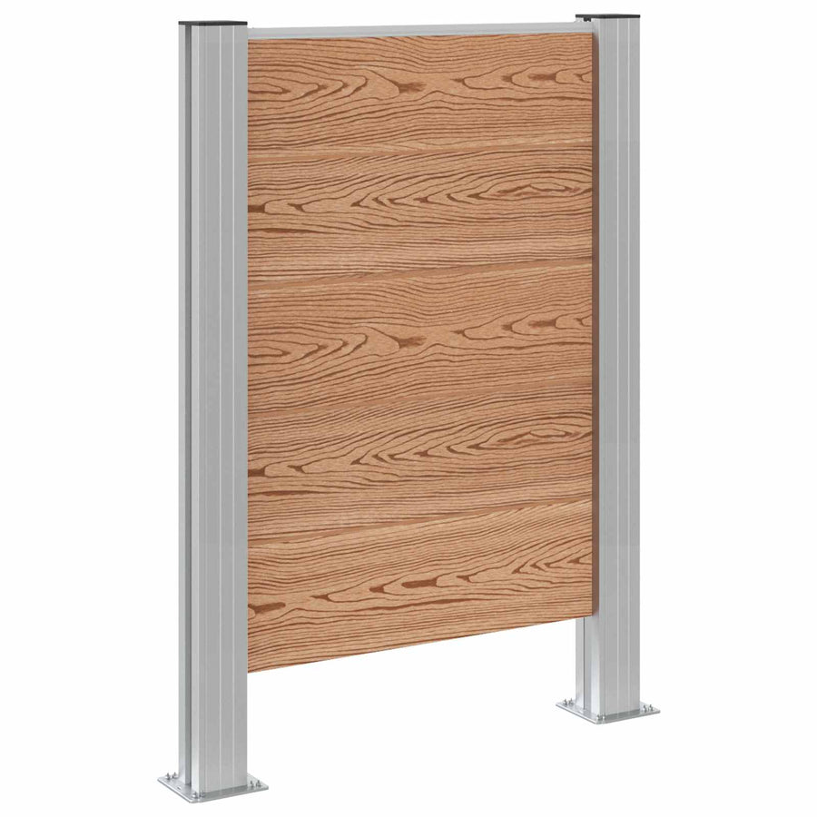 Afvalbak Schutting Bruin 85 x 12 x 115 cm Aluminium en WPC
