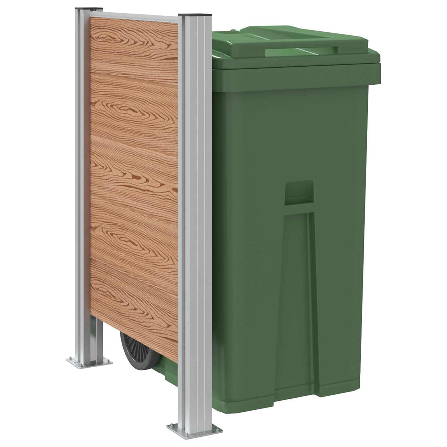 Afvalbak Schutting Bruin 85 x 12 x 115 cm Aluminium en WPC