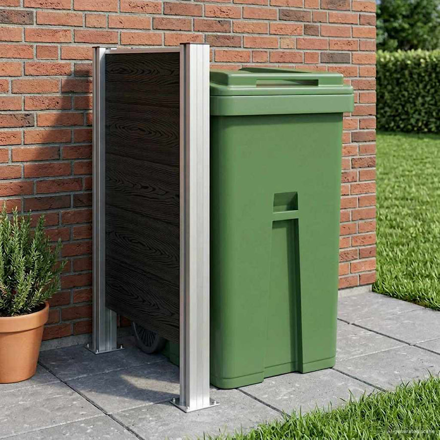Afvalbak Schutting Grijs 85 x 12 x 115 cm Aluminium en WPC
