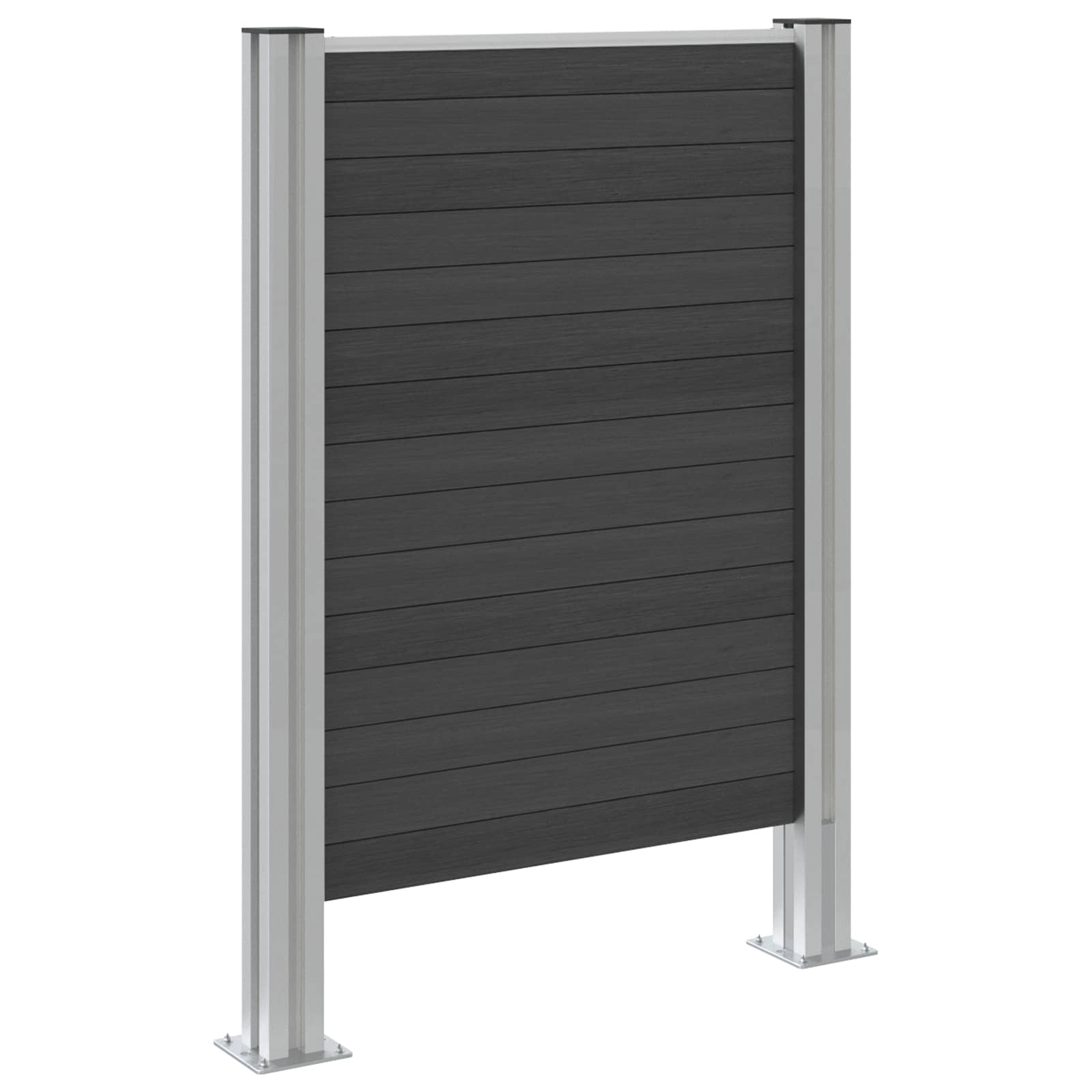 Afvalbak Schutting Grijs 85 x 12 x 115 cm Aluminium en WPC
