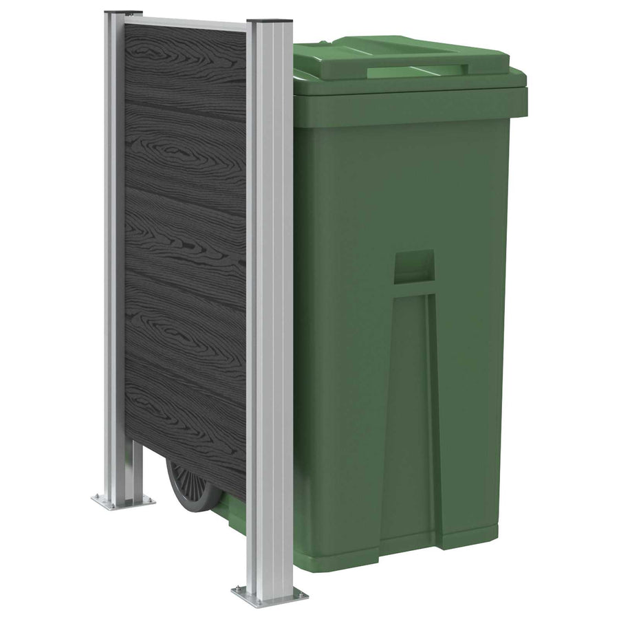 Afvalbak Schutting Grijs 85 x 12 x 115 cm Aluminium en WPC