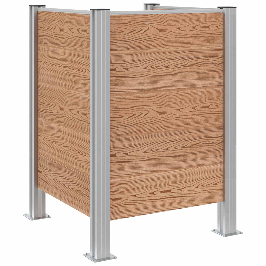 Afvalcontainer ombouw Bruin 85 x 85 x 115 cm Aluminium en WPC