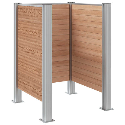 Afvalcontainer ombouw Bruin 85 x 85 x 115 cm Aluminium en WPC