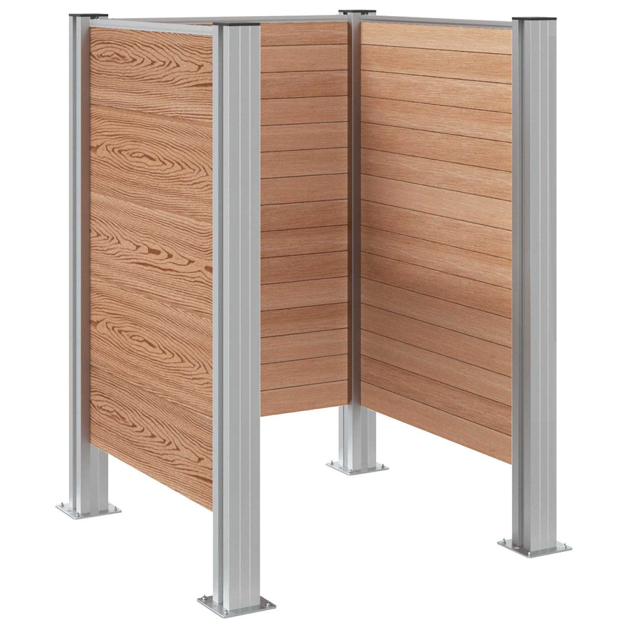 Afvalcontainer ombouw Bruin 85 x 85 x 115 cm Aluminium en WPC
