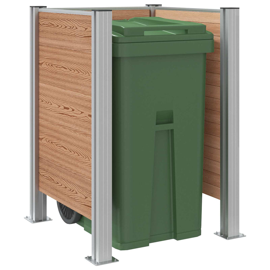 Afvalcontainer ombouw Bruin 85 x 85 x 115 cm Aluminium en WPC
