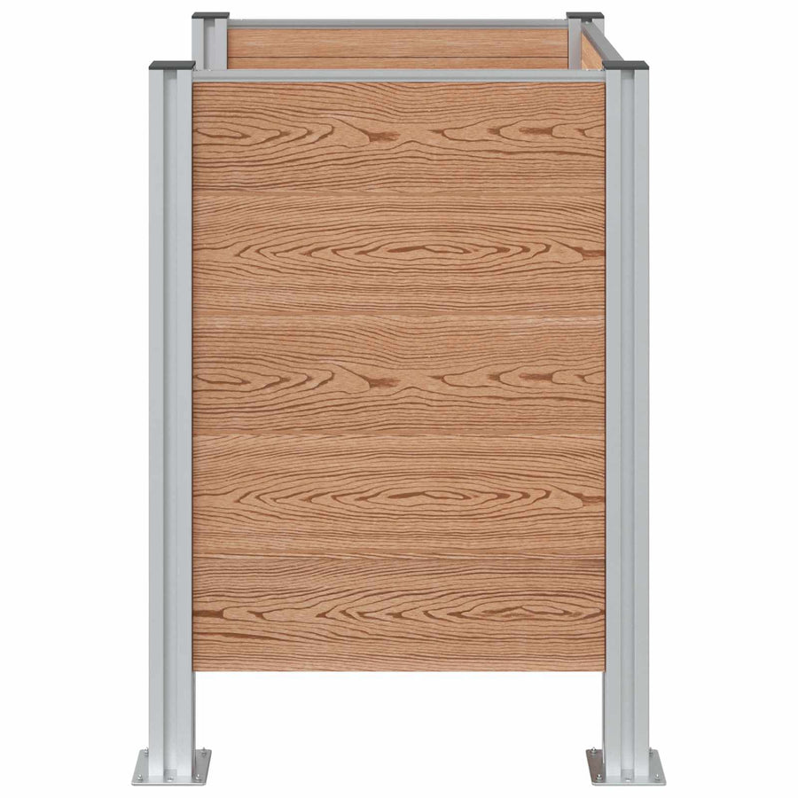 Afvalcontainer ombouw Bruin 85 x 85 x 115 cm Aluminium en WPC