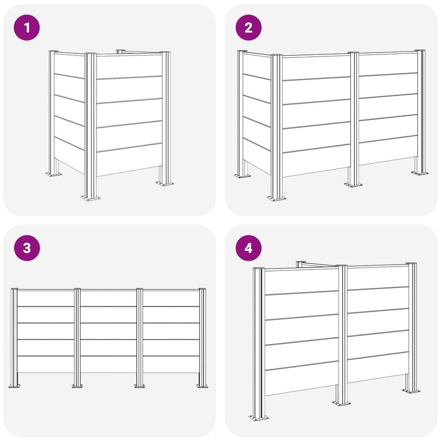 Afvalcontainer ombouw Bruin 85 x 85 x 115 cm Aluminium en WPC