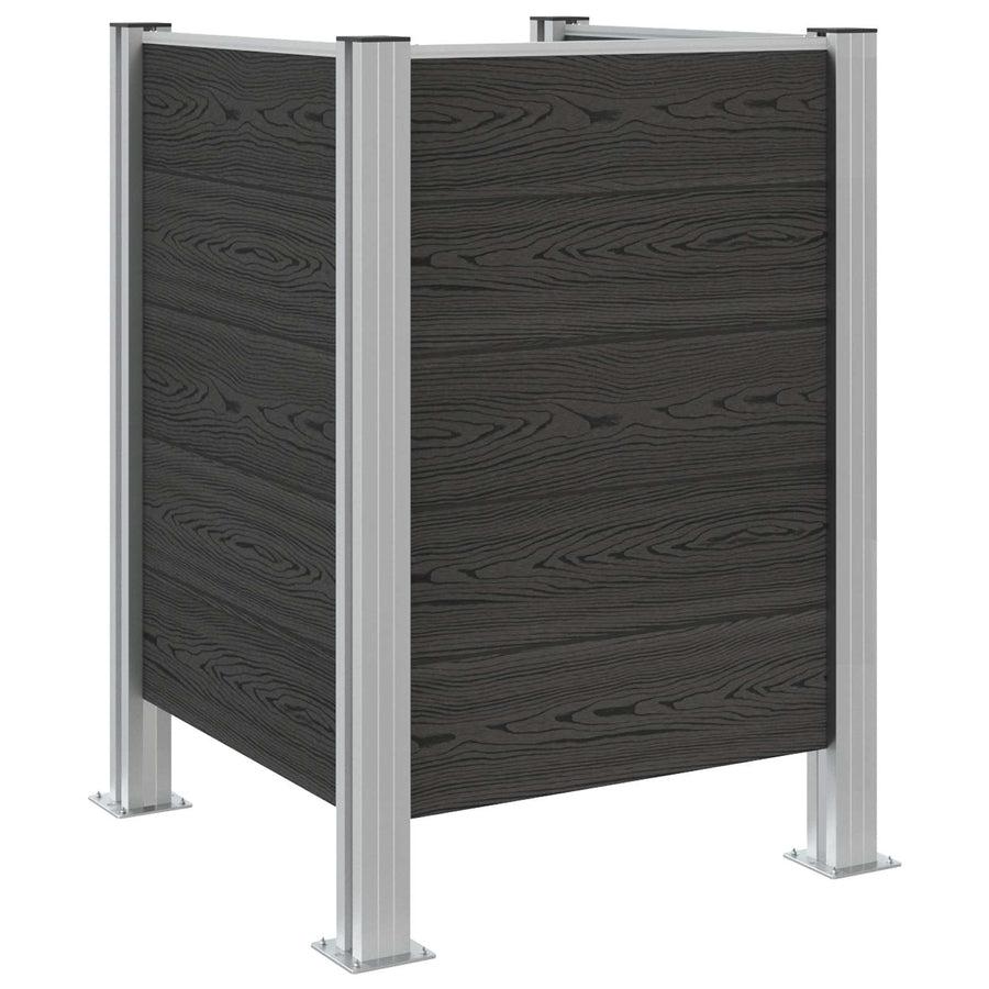 Afvalbak Schutting Grijs 85 x 85 x 115 cm Aluminium en WPC