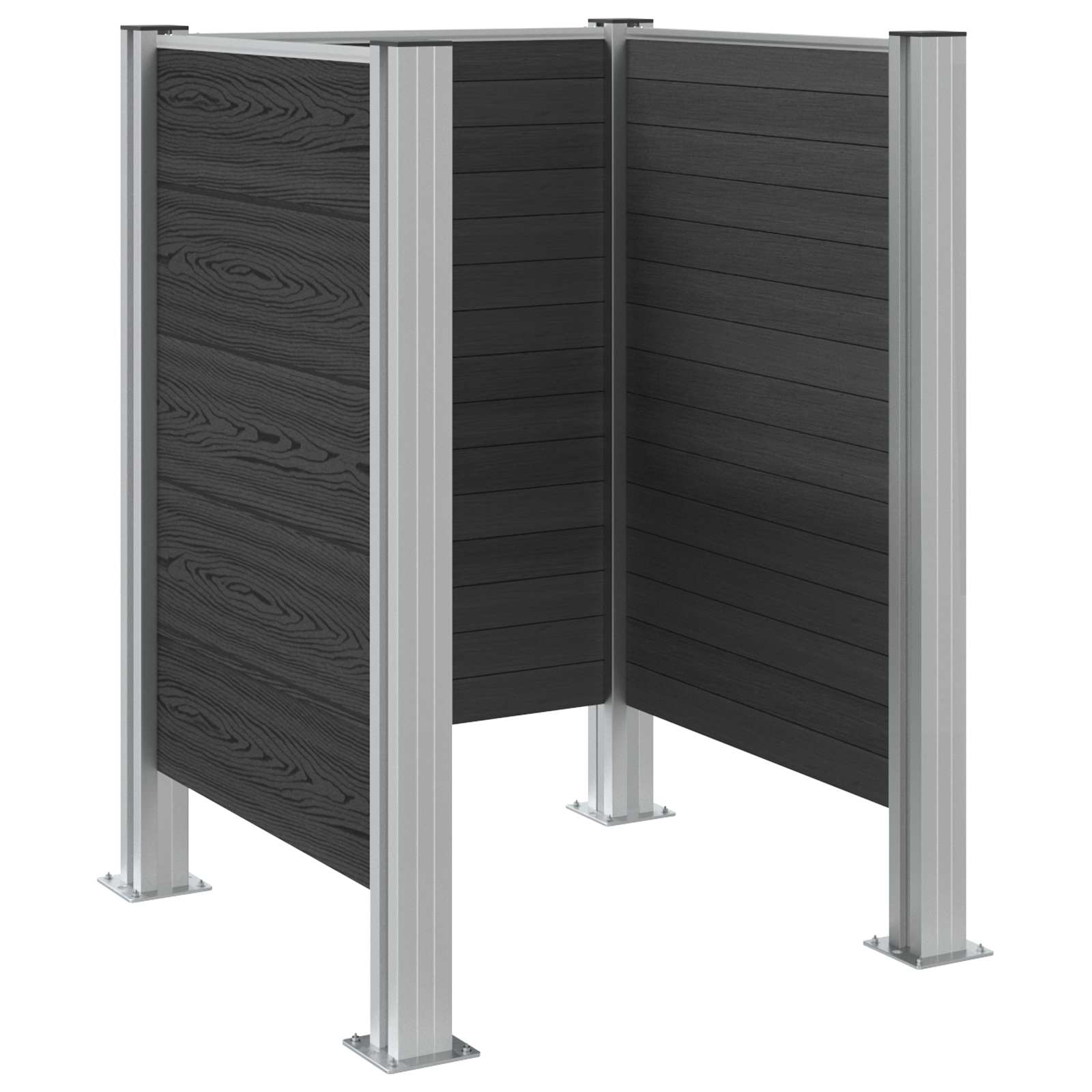Afvalbak Schutting Grijs 85 x 85 x 115 cm Aluminium en WPC