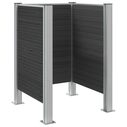 Afvalbak Schutting Grijs 85 x 85 x 115 cm Aluminium en WPC