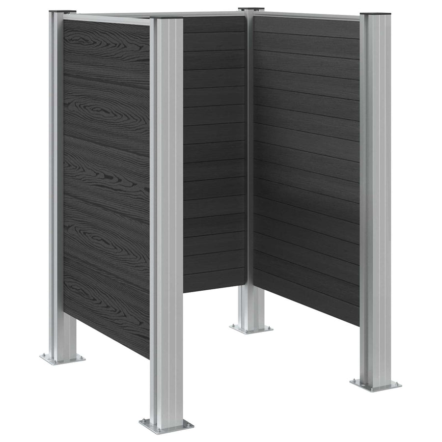 Afvalbak Schutting Grijs 85 x 85 x 115 cm Aluminium en WPC