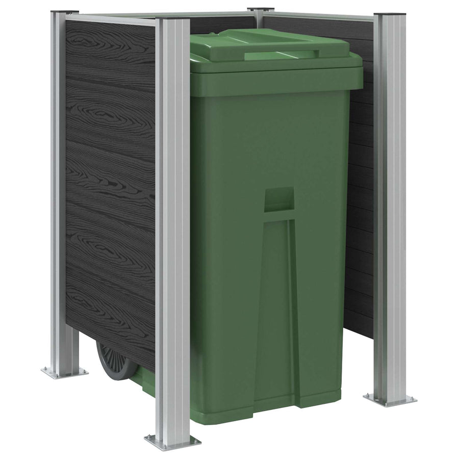 Afvalbak Schutting Grijs 85 x 85 x 115 cm Aluminium en WPC