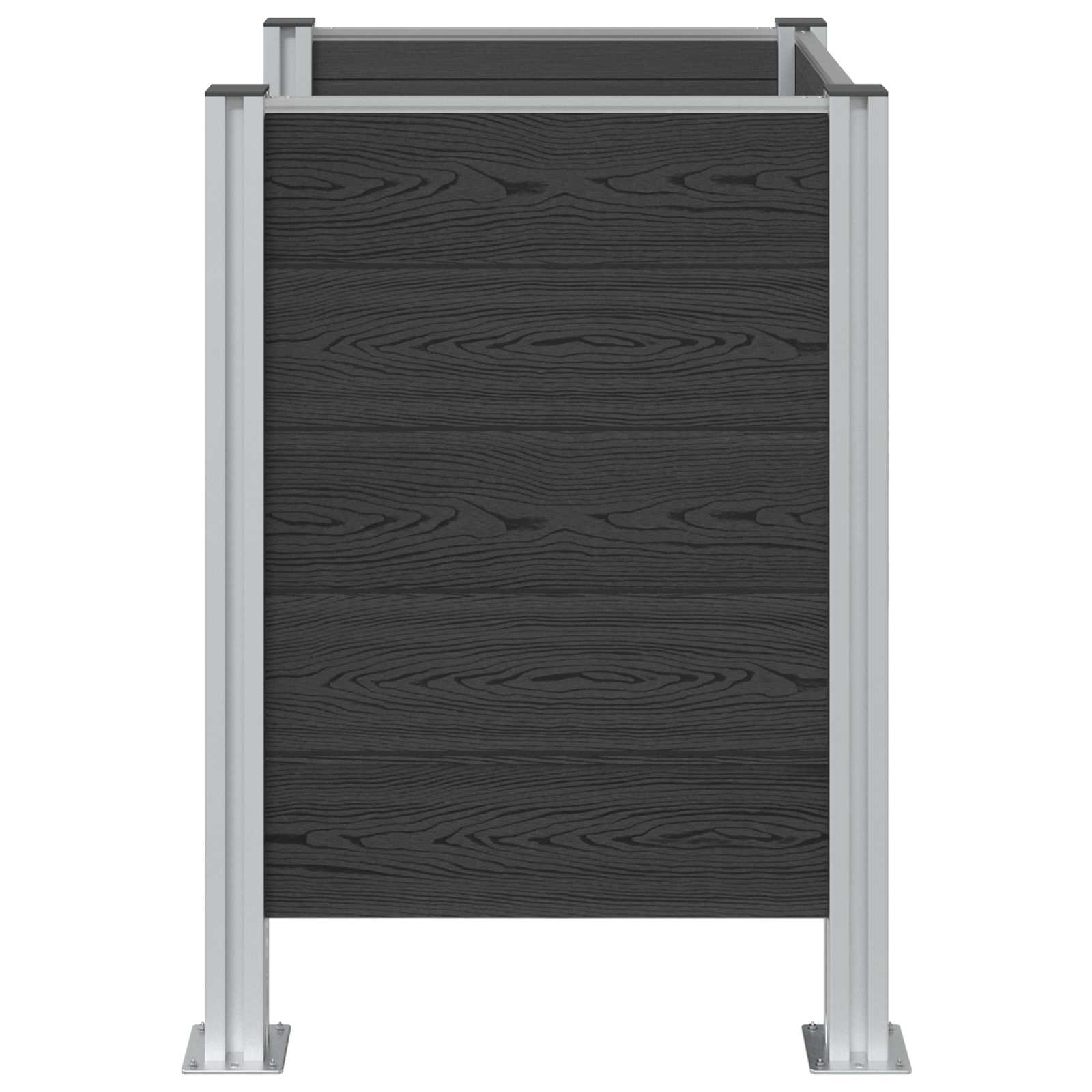 Afvalbak Schutting Grijs 85 x 85 x 115 cm Aluminium en WPC