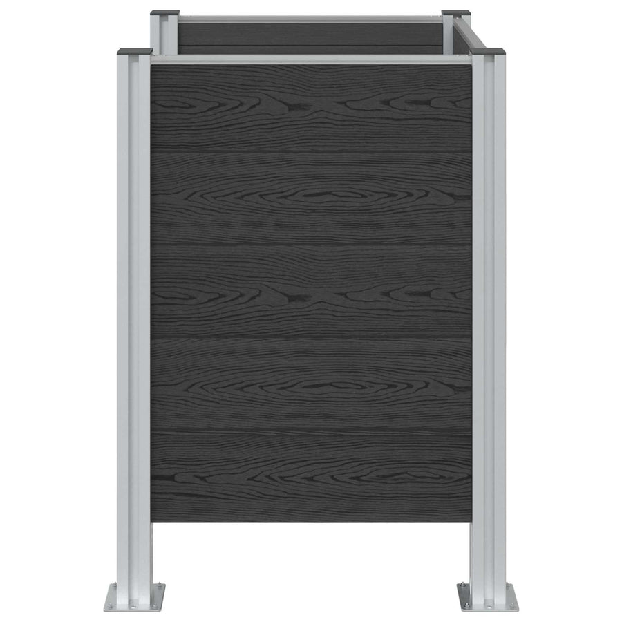 Afvalbak Schutting Grijs 85 x 85 x 115 cm Aluminium en WPC