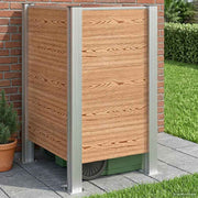Afvalbak schutting 85x85x115 cm bruin aluminium WPC