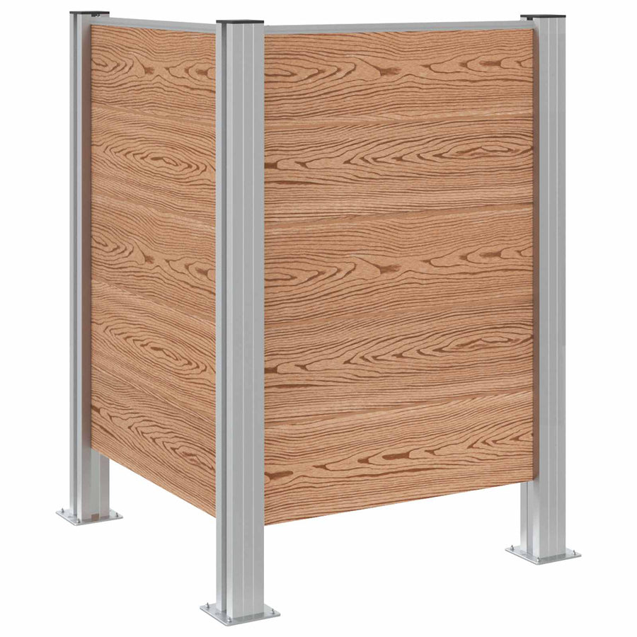Afvalbak Schutting Bruin 85 x 85 x 115 cm Aluminium en WPC