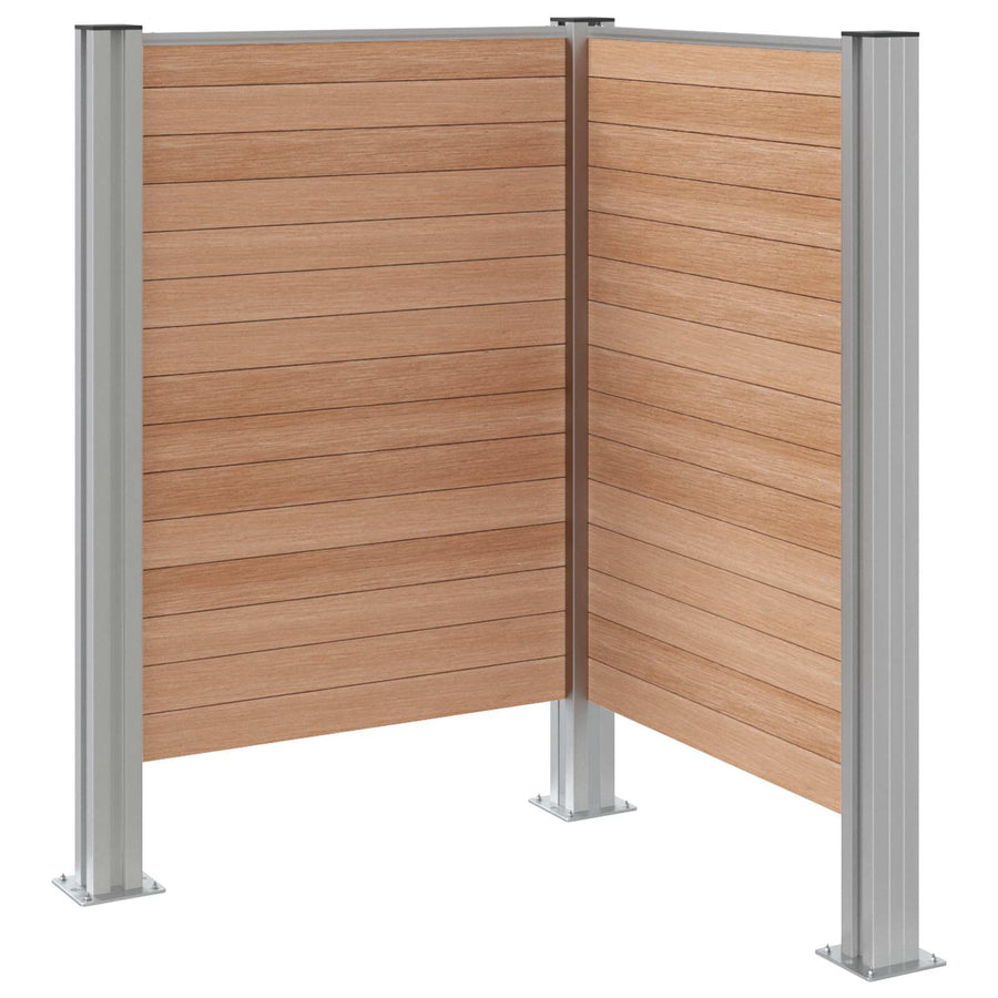 Afvalbak Schutting Bruin 85 x 85 x 115 cm Aluminium en WPC