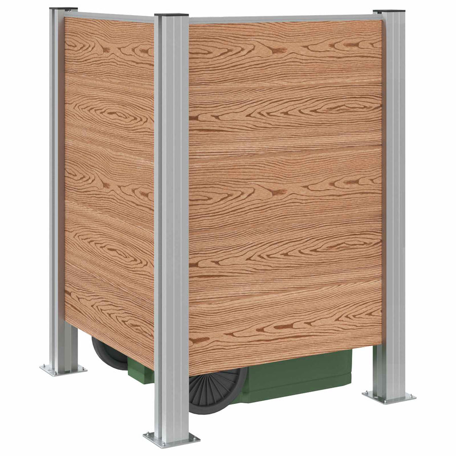 Afvalbak Schutting Bruin 85 x 85 x 115 cm Aluminium en WPC